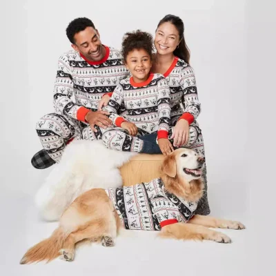 EVE Christmas Print Long Sleeve Matching Family Pajama Set GSGS-0656