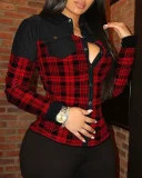 EVE Loose V-neck Button PU Leather Shirt GSZE-ST21211