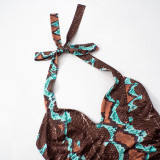 EVE Tie Up Hollow Out Backless Print T Shirt MXBF-K24TP468