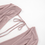 EVE Mesh Long Sleeve Backless Mini Dress GSBD-D25DS222