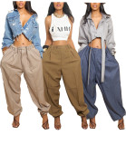 EVE Solid Color Loose Ninth Pant GXHF-M80614