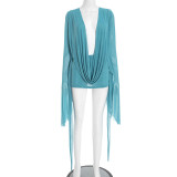 EVE Mesh Long Sleeve Backless Mini Dress GSBD-D25DS222