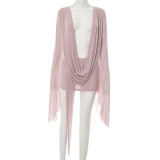 EVE Mesh Long Sleeve Backless Mini Dress GSBD-D25DS222