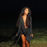 EVE Mesh Long Sleeve Backless Mini Dress GSBD-D25DS222