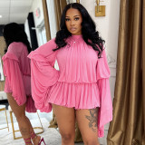EVE Ruched Long Sleeves Loose Bud Romper GXHF-M80626