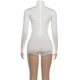EVE Solid Color Long Sleeve High Collar Romper GZJQ-K25Q84138