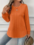 EVE Plus Size Casual Solid Color Long Sleeve Tops GYOU-CX562