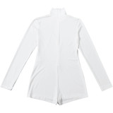 EVE Solid Color Long Sleeve High Collar Romper GZJQ-K25Q84138