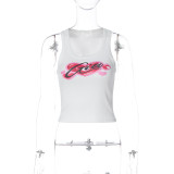 EVE Letter Print Sleeveless Tank Tops GLAG-T5A20439G