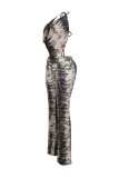 EVE Print Backless Tie Up Top Pants Two Piece Set GXHF-M80212