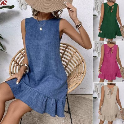 EVE Ruffled Sleeveless Casual Dress GYOU-CX2526