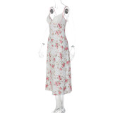 EVE Floral Print Sexy V-Neck Long Dress GLAG-D5920329G