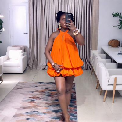 EVE Sleeveless Halterneck Tie Up Backless Mini Dress GZJQ-K25D87118