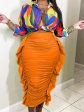 EVE Casual Pleated Slim Half Body Skirt ZDF-31325