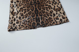 EVE Leopard Print Wrap Chest Tops Two Piece Skirts Set GLAG-S5920248G