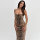 EVE Leopard Print Wrap Chest Tops Two Piece Skirts Set GLAG-S5920248G