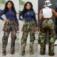 EVE Print Multi-pockets Loose Casual Pants SH-391446