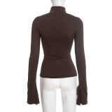 EVE Solid Color Square Neck Tops GSZM-D25TP489