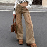 EVE Vintage Frayed-edge Straight Jeans GWEN-JWKP46157