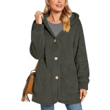 EVE Plush Hooded Button Pocket Casual Coats GYOU-CX826