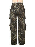 EVE Print Multi-pockets Loose Casual Pants SH-391446