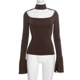 EVE Solid Color Square Neck Tops GSZM-D25TP489