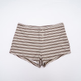 EVE Stripe Print Long Sleeve Two Piece Shorts Set GSZM-C25ST350