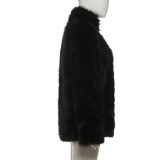 EVE Long Sleeve Solid Color Plush Coat XEF-K25C84302