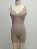 EVE Solid Color Casual Ribbed Slim Rompers GYOU-CX20408