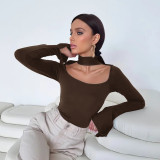 EVE Solid Color Square Neck Tops GSZM-D25TP489
