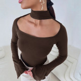 EVE Solid Color Square Neck Tops GSZM-D25TP489