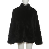 EVE Long Sleeve Solid Color Plush Coat XEF-K25C84302