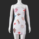 EVE Print Backless Slim Tube Tops Dress GFRT-32709DBY