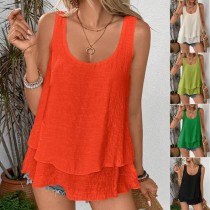 EVE Casual Solid Color Sleeveless Top GYOU-CX5213