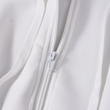 EVE Solid Color Zipper Hooded Sweatshirt Coats GNZD-32694TBY