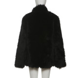EVE Long Sleeve Solid Color Plush Coat XEF-K25C84302