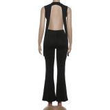 EVE Sleeveless Deep V Neck Hollow Out Jumpsuit GZJQ-K25Q85957