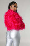 EVE Solid Color Long Sleeve Plush Coat GXHF-M81016
