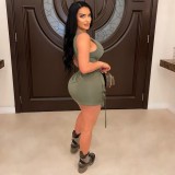 EVE Solid Color Multi-pockets Mini Skirt GXHF-M80303