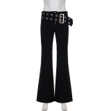 EVE Fashion Belt Metal Buckle Flare Jeans GWEN-JWKP46100