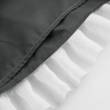 EVE Bow-tie Patchwork Contrast Color Stripe Mini Skirt GWEN-JWJD45392