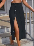 EVE Irregular Split High Waist Denim Long Skirts GYXN-30291