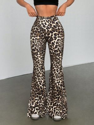 EVE Leopard Print Casual Flare Pants GYXN-73389