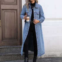 EVE Long Sleeve Loose Denim Long Coats GYXN-20807