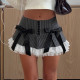 EVE Bow-tie Patchwork Contrast Color Stripe Mini Skirt GWEN-JWJD45392