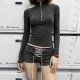 EVE Casual Sports Long-Sleeve Top & Low-Rise Tie-Waist Shorts GWEN-JMKT46586