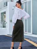 EVE Irregular Split High Waist Denim Long Skirts GYXN-30291