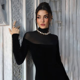 EVE Long Sleeve Solid Color Maxi Dress XEF-K25D86424