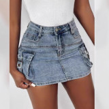 EVE Fashion Pockets Denim Skirt GJMF-97792