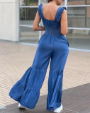 EVE Ruffles Sleeveless Wide Leg Jumpsuit GJMF-97751